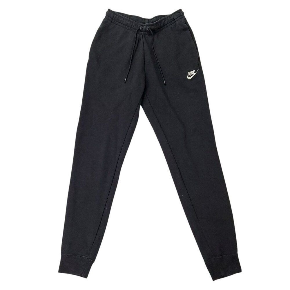 Nike Sweatpants Junior XS Black Swoosh Fleece Knit Comfy Athletic Performance
